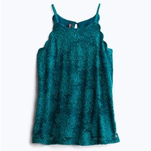 FORTUNE + IVY: Chiya Lace Scalloped Halter Blouse